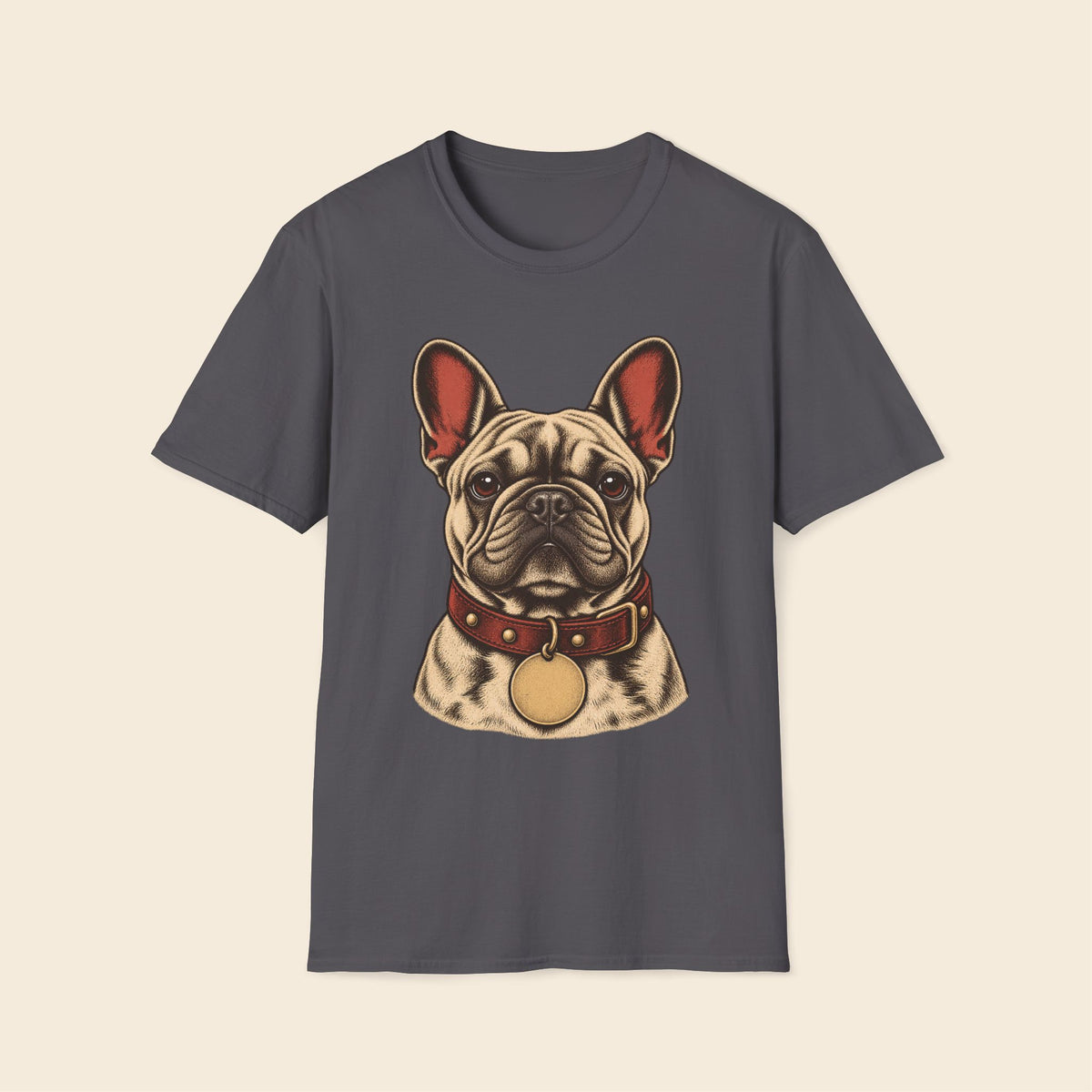 Frenchie With Collar Tag T-Shirt