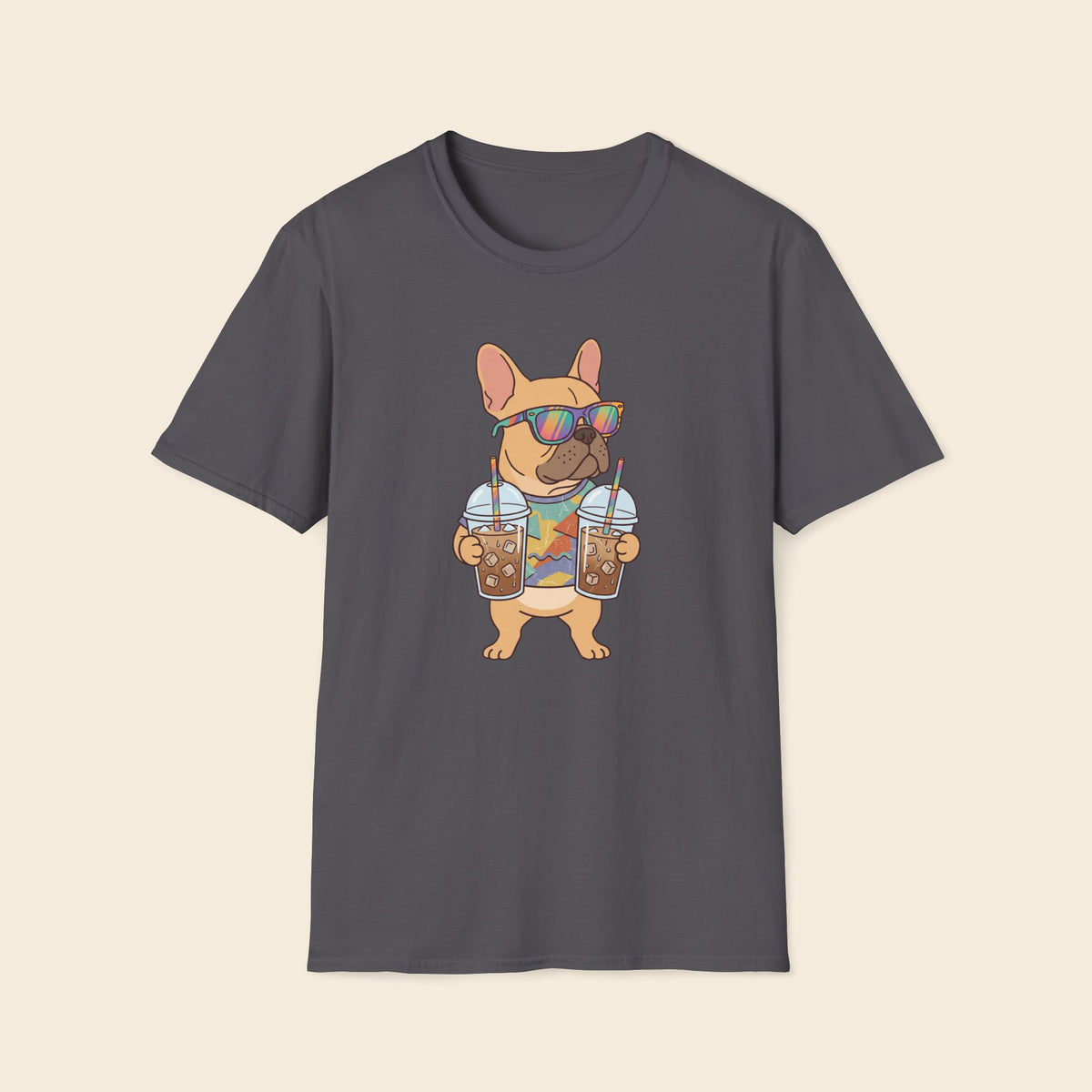 Frenchie With Iced Coffee T-Shirt