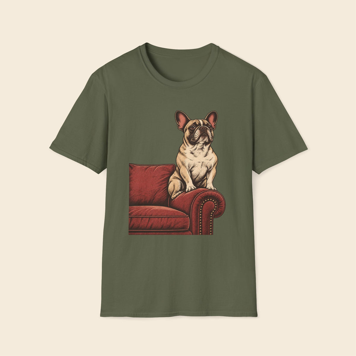 Frenchie The Sofa Sentinel T-Shirt