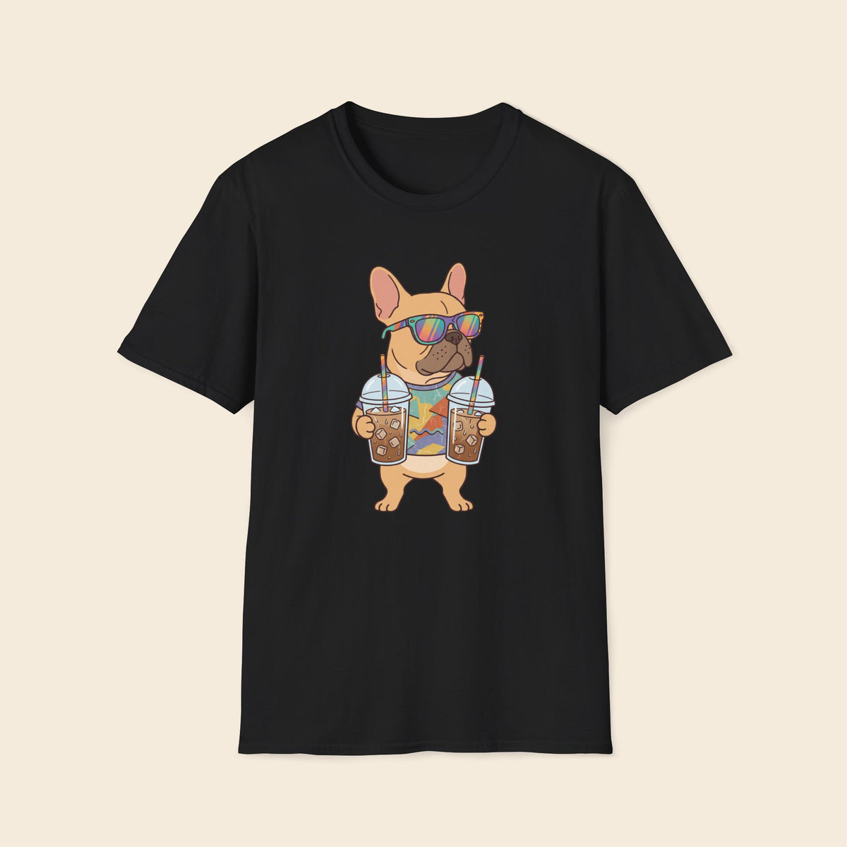 Frenchie With Iced Coffee T-Shirt